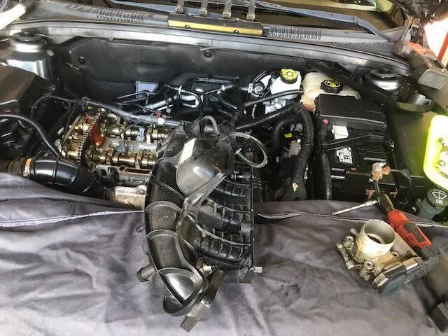 Engine bay opened up for diagnostics and repair in West Columbia, SC