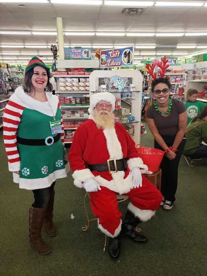 Santa and elves at the Scott's Auto community event in West Columbia, SC